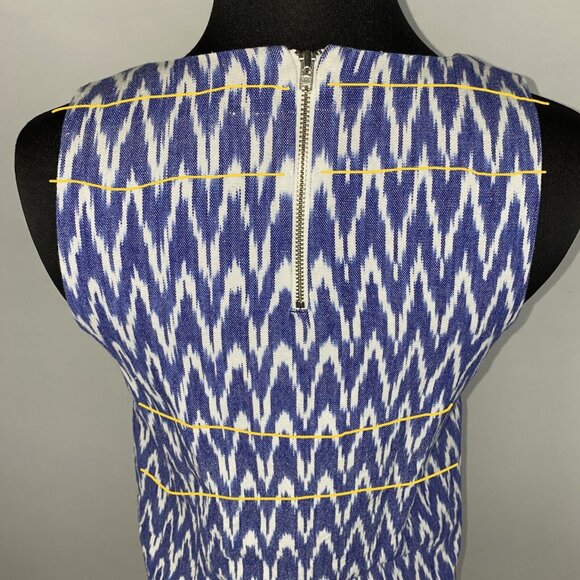 J. Crew Notched Shell Tank Top In Zig Zag Ikat Womens 00 Boho Coastal Grandma - Picture 9 of 16